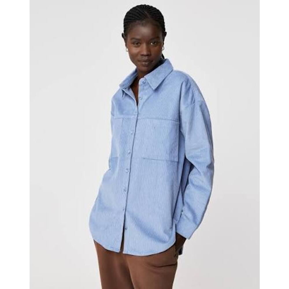 COTTON ON Lightweight Cord Shacket Chore Coat Barn Jacket Size M Blue NWT - Picture 8 of 8